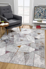7' X 10' Grey Geometric Area Rug - Homeroots - Flyclothing LLC