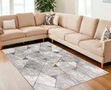 7' X 10' Grey Geometric Area Rug - Homeroots