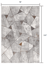 7' X 10' Grey Geometric Area Rug - Homeroots - Flyclothing LLC