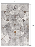7' X 10' Grey Geometric Area Rug - Homeroots