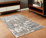 4' X 6' Beige And Gray Distressed Area Rug - Homeroots