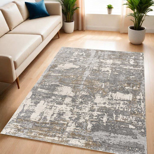 5' X 8' Beige And Gray Distressed Area Rug - Homeroots - Flyclothing LLC