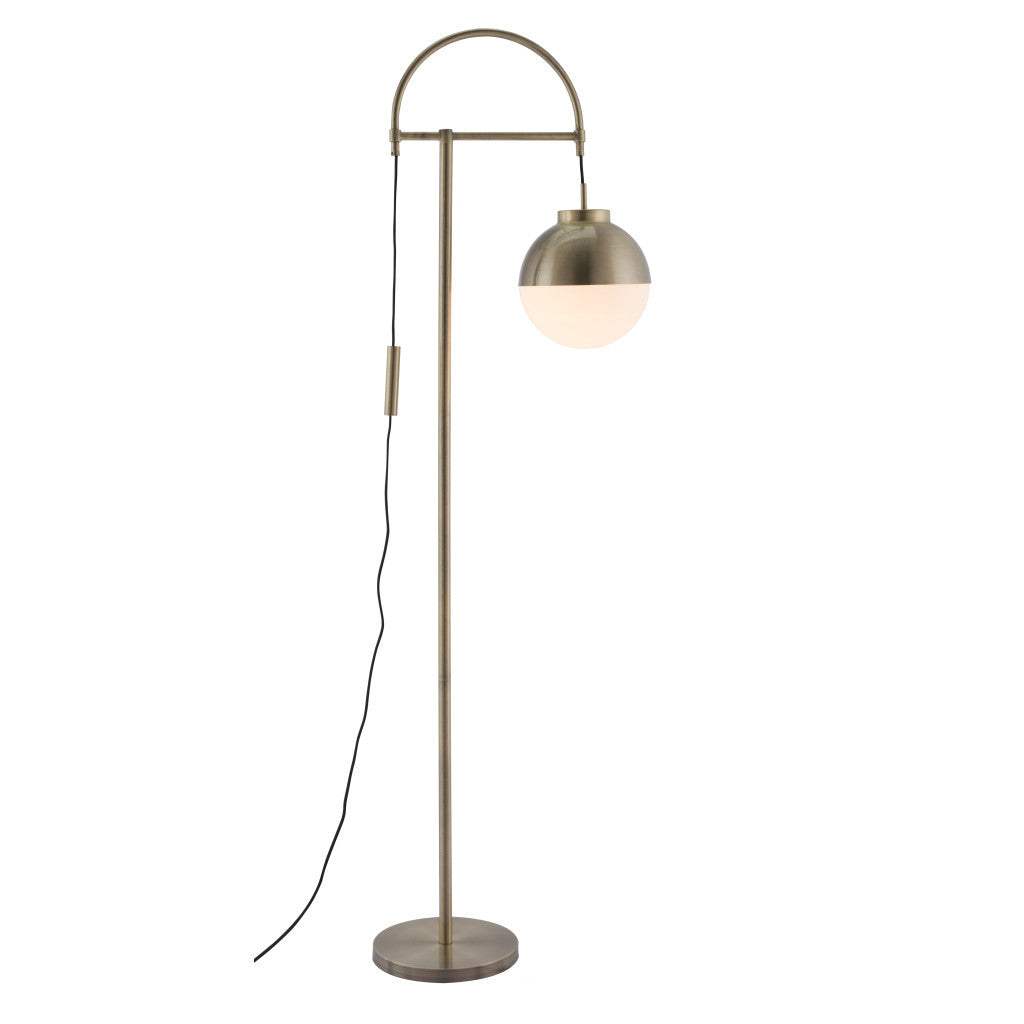 White and Brushed Bronze Crossed Floor Lamp - Homeroots - Flyclothing LLC