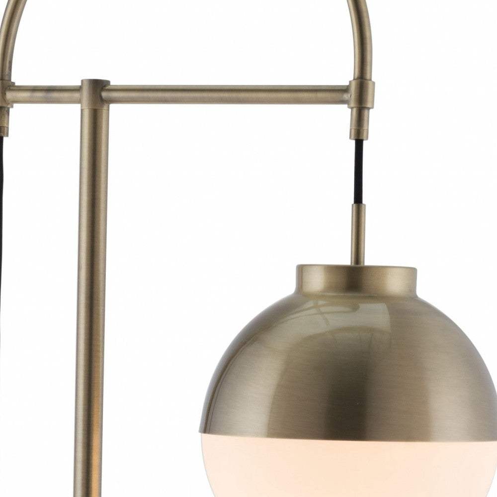 White and Brushed Bronze Crossed Floor Lamp - Homeroots - Flyclothing LLC
