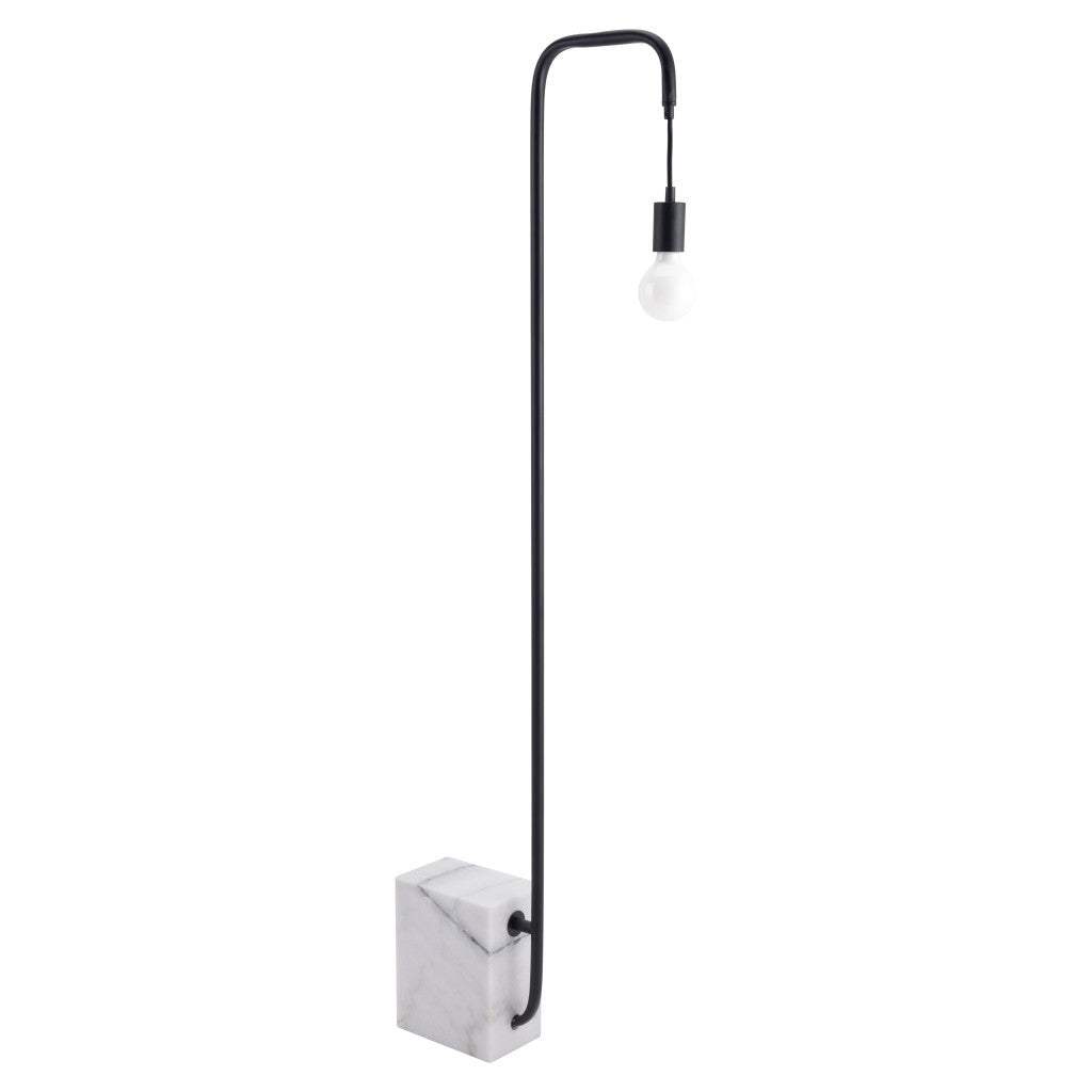 Black Industrial and White Marble Bulb Floor Lamp - Homeroots - Flyclothing LLC
