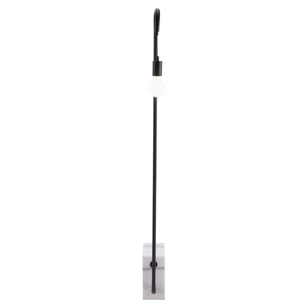 Black Industrial and White Marble Bulb Floor Lamp - Homeroots - Flyclothing LLC
