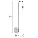Black Industrial and White Marble Bulb Floor Lamp - Homeroots - Flyclothing LLC
