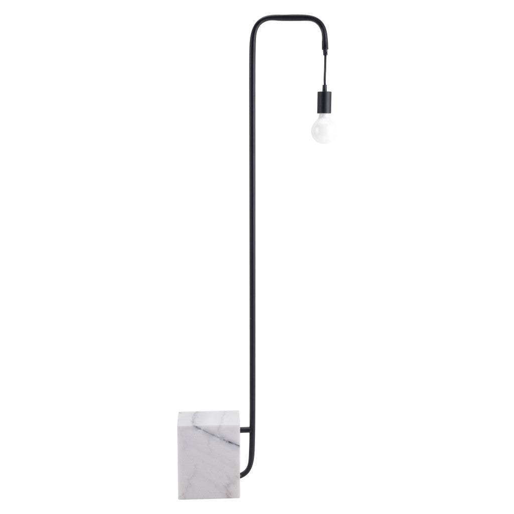 Black Industrial and White Marble Bulb Floor Lamp - Homeroots - Flyclothing LLC
