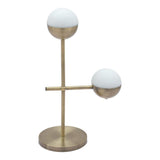 69" Brass Metal Bedside Table Lamp With Off White Globe Shade - Homeroots - Flyclothing LLC