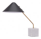 52" White Metal Bedside Table Lamp With Black Cone Shade - Homeroots - Flyclothing LLC