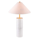55" White Metal Bedside Table Lamp With Beige Empire Shade - Homeroots - Flyclothing LLC