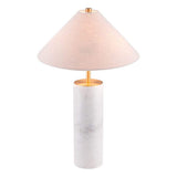 55" White Metal Bedside Table Lamp With Beige Empire Shade - Homeroots - Flyclothing LLC