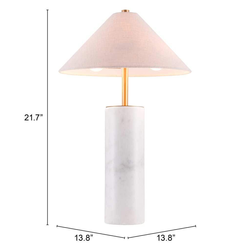 55" White Metal Bedside Table Lamp With Beige Empire Shade - Homeroots - Flyclothing LLC
