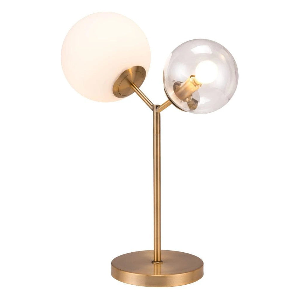 56" Copper Metal Bedside Table Lamp With Clear Globe Shade - Homeroots