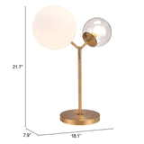 56" Copper Metal Bedside Table Lamp With Clear Globe Shade - Homeroots