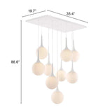 White Shaded Nine Light Metal Dimmable Ceiling Light - Homeroots - Flyclothing LLC