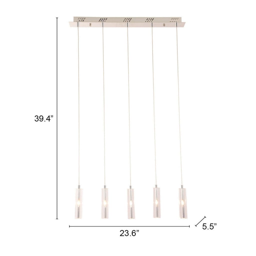 Stark Five Bulb Clear Ceiling Lamp - Homeroots