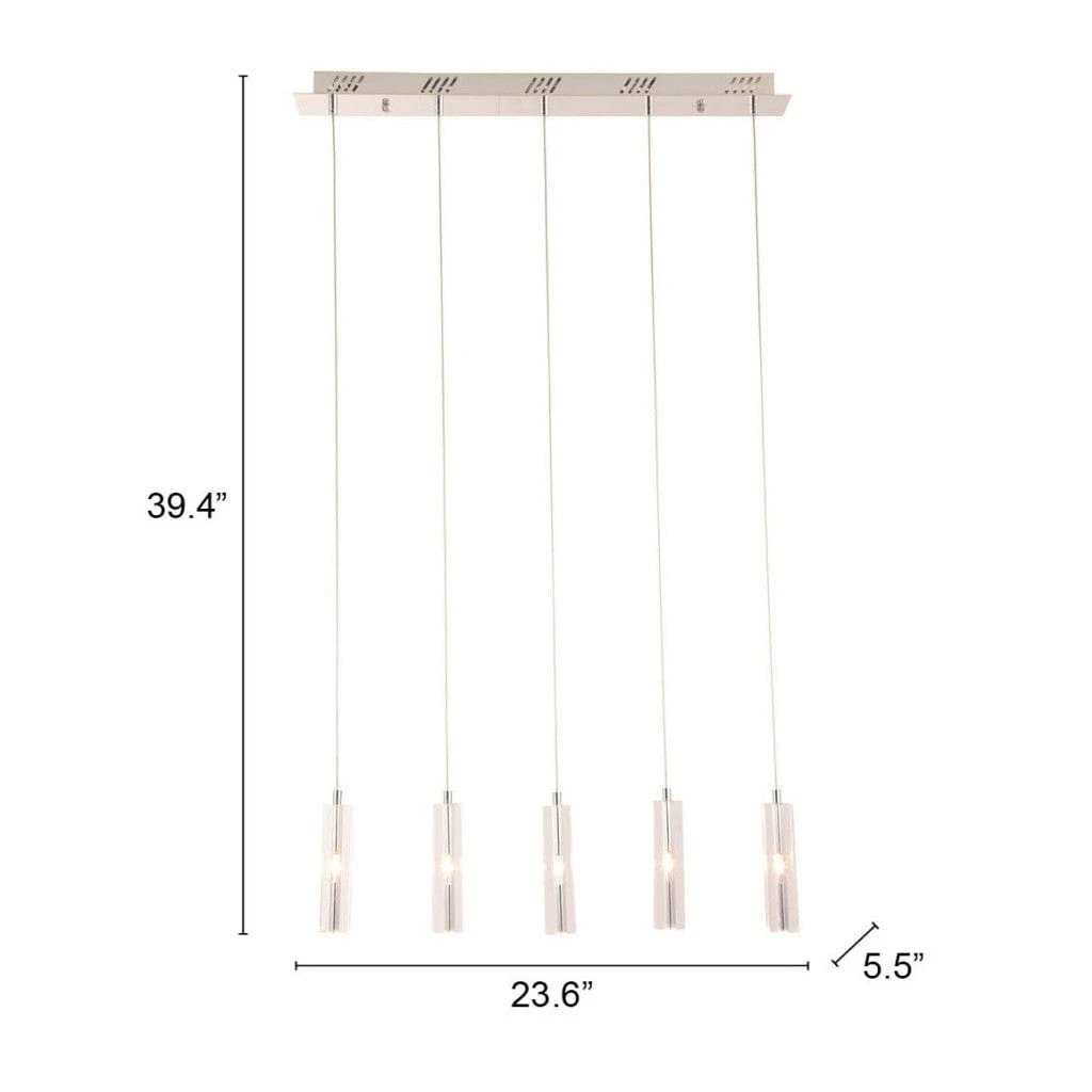Stark Five Bulb Clear Ceiling Lamp - Homeroots - Flyclothing LLC