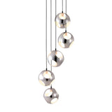 Silver Kitchen Island Five Light Metal Dimmable Ceiling Light - Homeroots