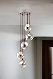Silver Kitchen Island Five Light Metal Dimmable Ceiling Light - Homeroots