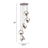 Silver Kitchen Island Five Light Metal Dimmable Ceiling Light - Homeroots