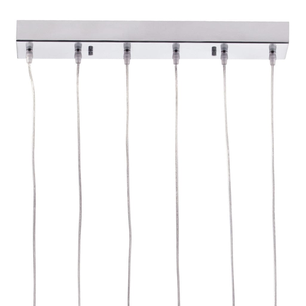 Silver Kitchen Island Six Light Metal LED Ceiling Light With Shades - Homeroots