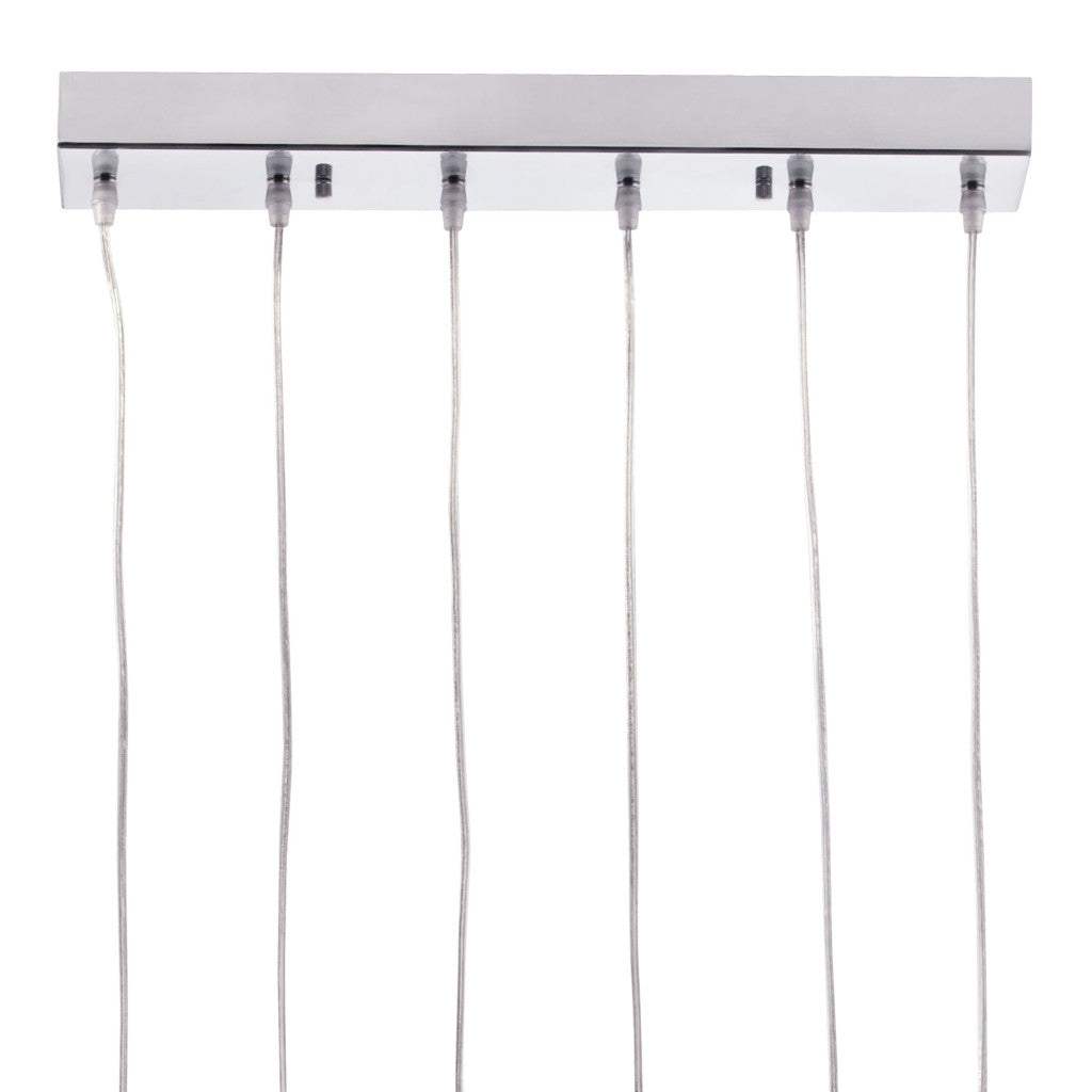 Silver Kitchen Island Six Light Metal LED Ceiling Light With Shades - Homeroots - Flyclothing LLC
