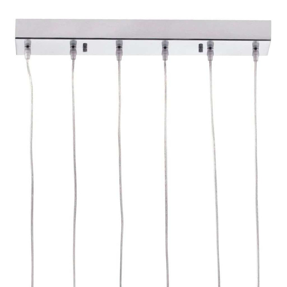 Silver Kitchen Island Six Light Metal LED Ceiling Light With Shades - Homeroots - Flyclothing LLC