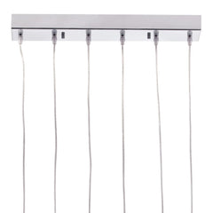 Silver Kitchen Island Six Light Metal LED Ceiling Light With Shades - Homeroots