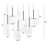 Silver Kitchen Island Six Light Metal LED Ceiling Light With Shades - Homeroots - Flyclothing LLC