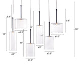 Silver Kitchen Island Six Light Metal LED Ceiling Light With Shades - Homeroots