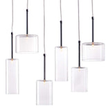 Silver Kitchen Island Six Light Metal LED Ceiling Light With Shades - Homeroots - Flyclothing LLC