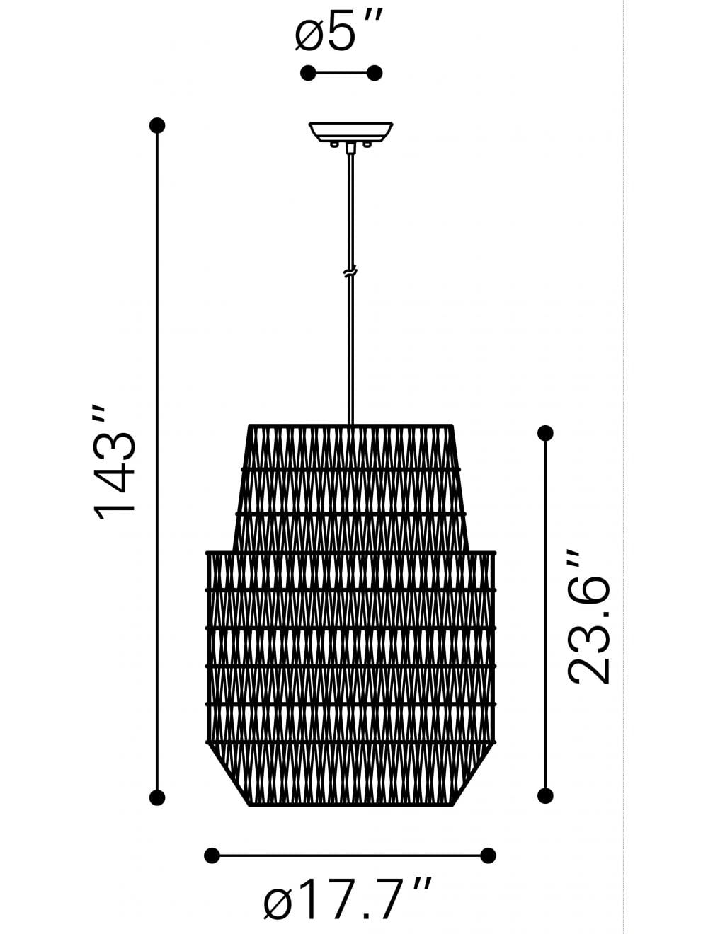 Gray Night Sky Zig Zag Ceiling Lamp - Homeroots