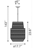 Gray Night Sky Zig Zag Ceiling Lamp - Homeroots