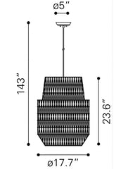 Gray Night Sky Zig Zag Ceiling Lamp - Homeroots