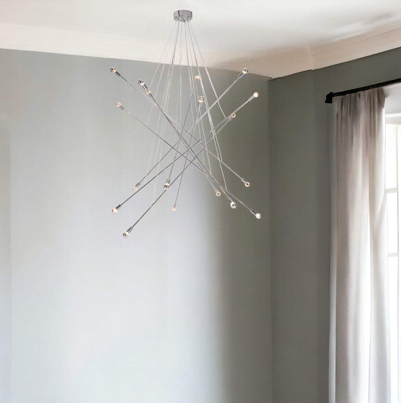 Intersected Ceiling Lamp Chrome - Homeroots - Flyclothing LLC