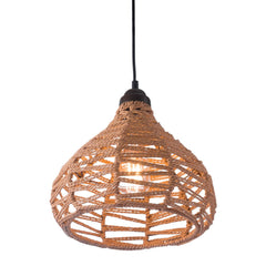 Natural Lantern Metal Dimmable Ceiling Light With Natural Shades - Homeroots