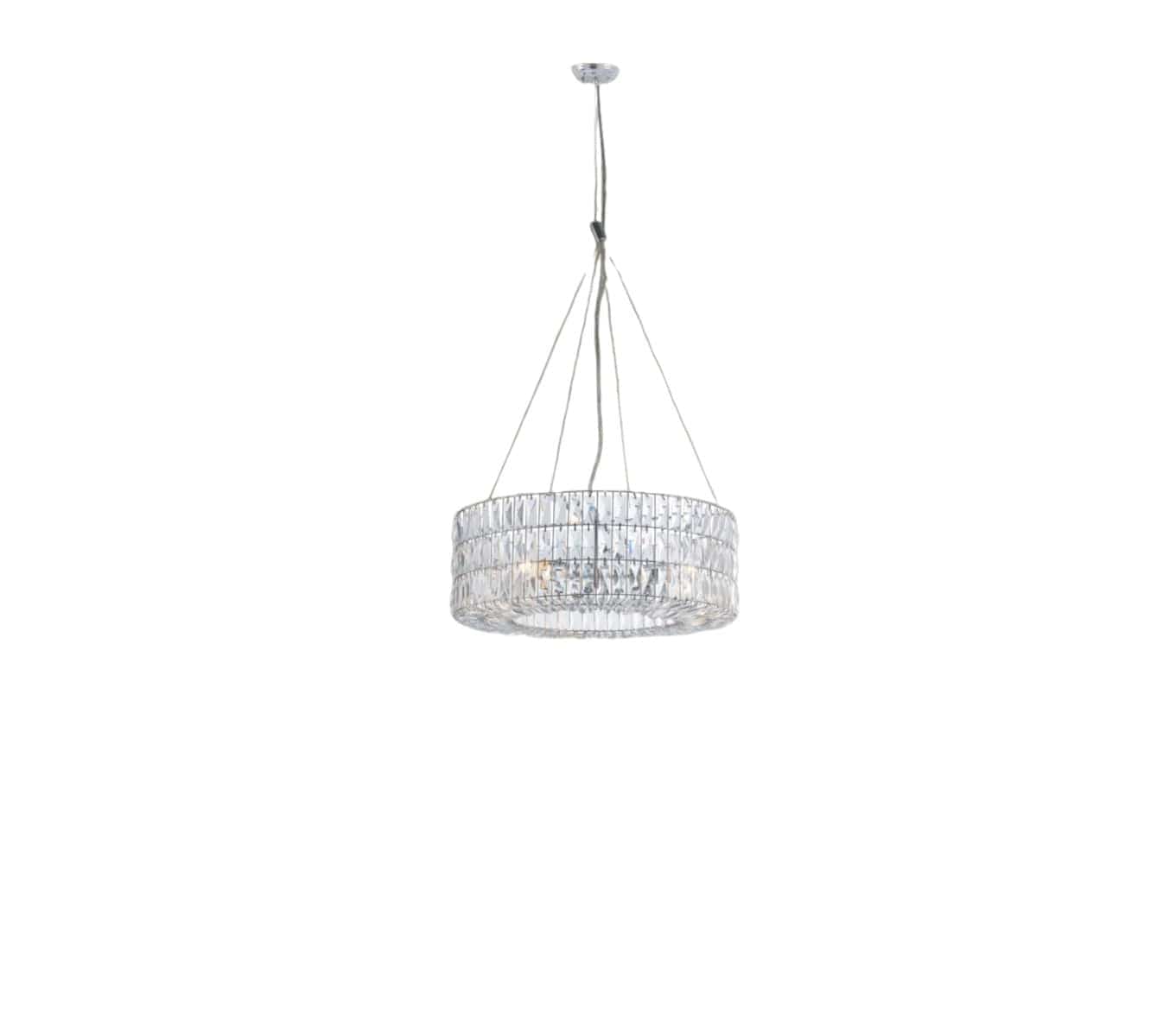 Silver Lantern Metal Chandelier With Silver Shades - Homeroots
