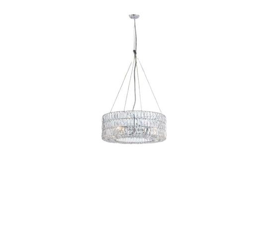 Silver Lantern Metal Chandelier With Silver Shades - Homeroots