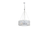 Silver Lantern Metal Chandelier With Silver Shades - Homeroots