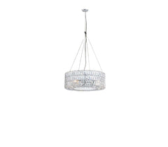 Silver Lantern Metal Chandelier With Silver Shades - Homeroots