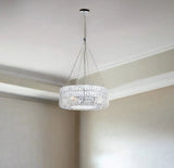 Silver Lantern Metal Chandelier With Silver Shades - Homeroots