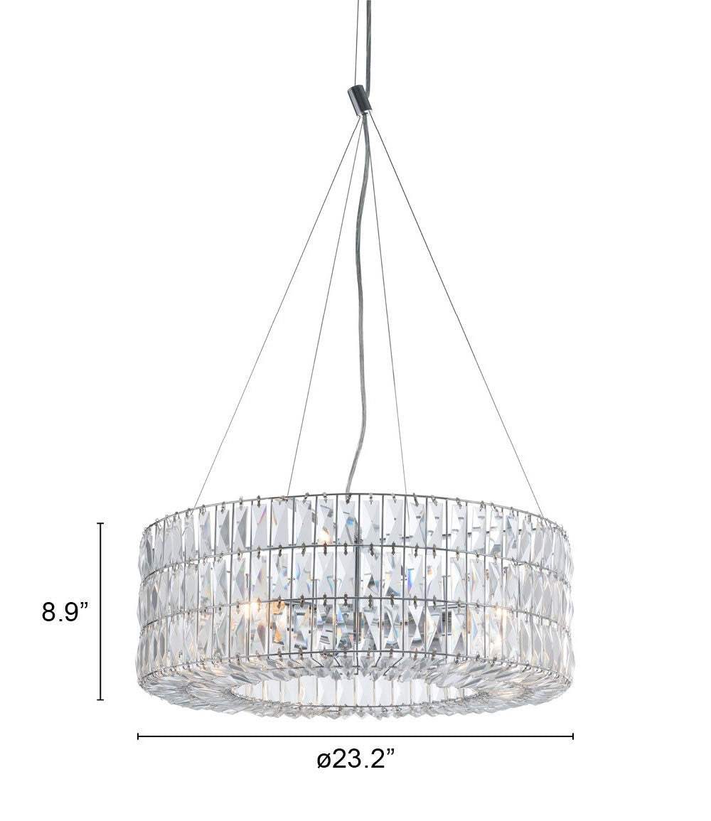 Silver Lantern Metal Chandelier With Silver Shades - Homeroots - Flyclothing LLC