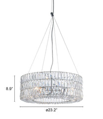 Silver Lantern Metal Chandelier With Silver Shades - Homeroots