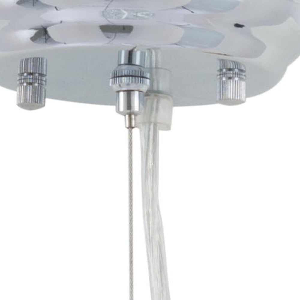 Silver Lantern Metal Chandelier With Silver Shades - Homeroots