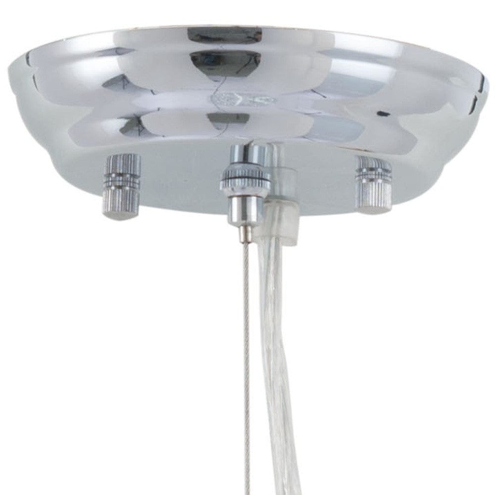 Silver Lantern Metal Chandelier With Silver Shades - Homeroots