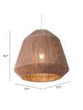 Brush Natural Ceiling Lamp - Homeroots