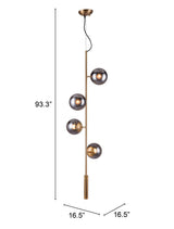 Gold Shaded Four Light Metal Dimmable Ceiling Light With Clear Shades - Homeroots - Flyclothing LLC