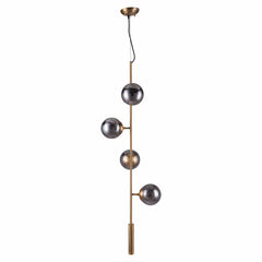 Gold Shaded Four Light Metal Dimmable Ceiling Light With Clear Shades - Homeroots