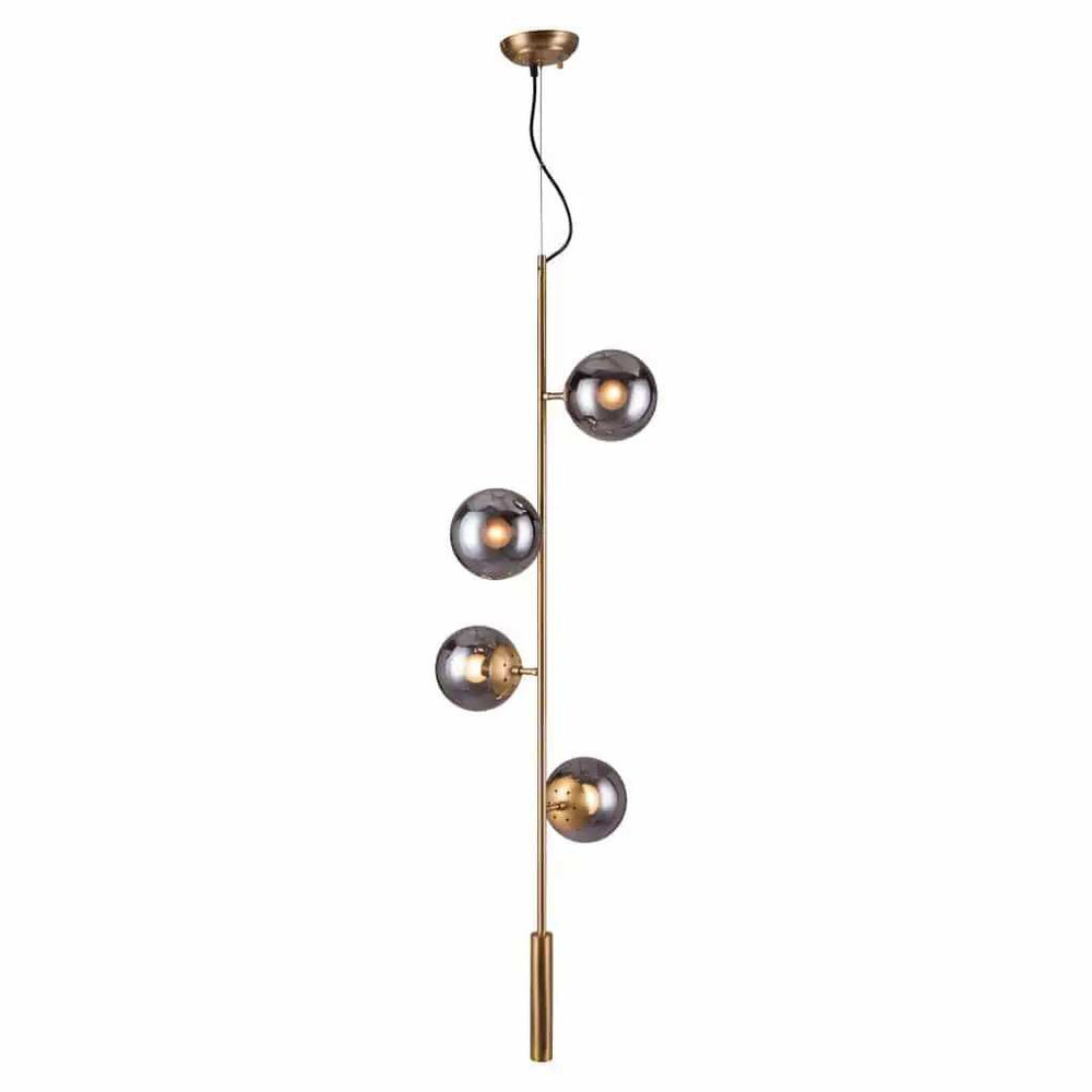 Gold Shaded Four Light Metal Dimmable Ceiling Light With Clear Shades - Homeroots - Flyclothing LLC